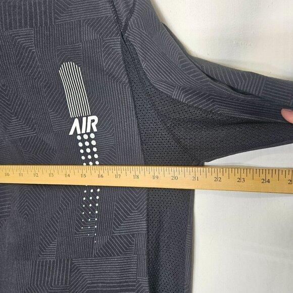 Nike Long-Sleeve Air Top Size M Mens‎ Cotton Blend Modern Geometric Black - Picture 11 of 12